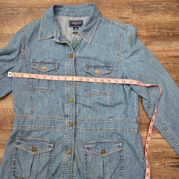 CHAPS DENIM LIGHTWEIGHT JACKET WITH FOUR POCKETS SIZE MEDIUM - Picture 14 of 15